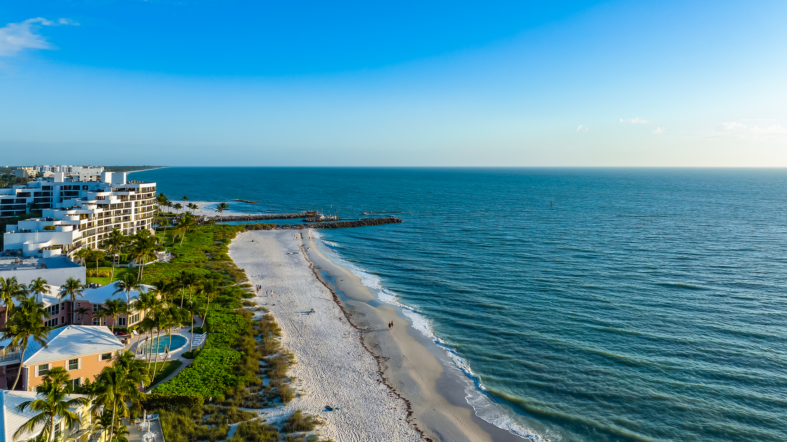 Naples Beach Aerial Stock Photography