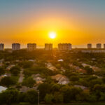 Pelican Bay Sunset Naples Aerials Stock Photography