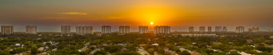 Pelican Bay Sunset Panoramic Naples Aerials Stock Photography