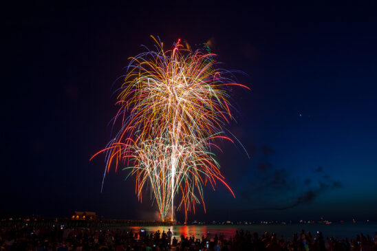 Fireworks Naples Pier Stock Photography