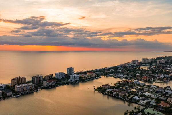 Vanderbilt Beach Conners Sunset Naples Aerial Stock Photography