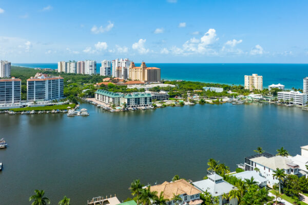 Vanderbilt Beach Pelican Bay Naples Aerial Stock Photography