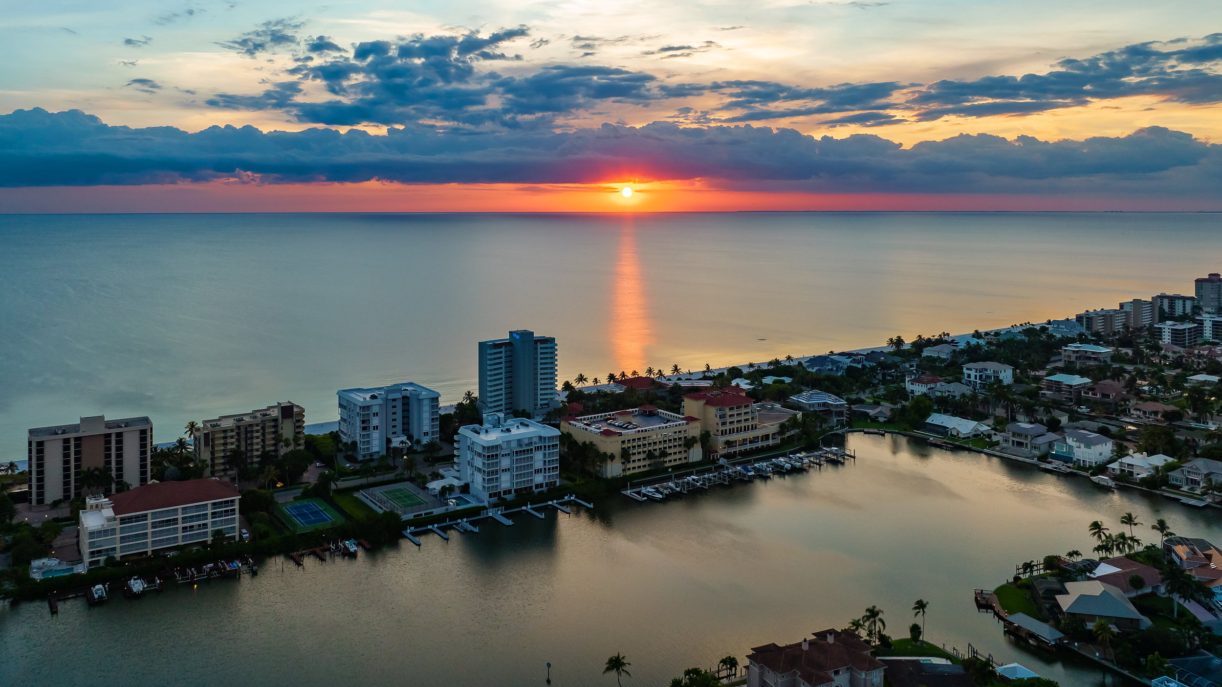 Vanderbilt Beach Sunset Naples Aerial Stock Photography