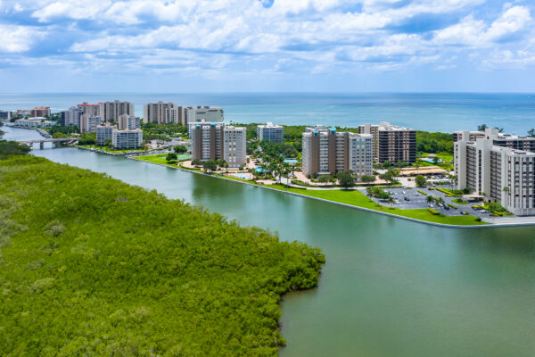 Vanderbilt Beach Wiggins Pass Naples Aerial Stock Photography