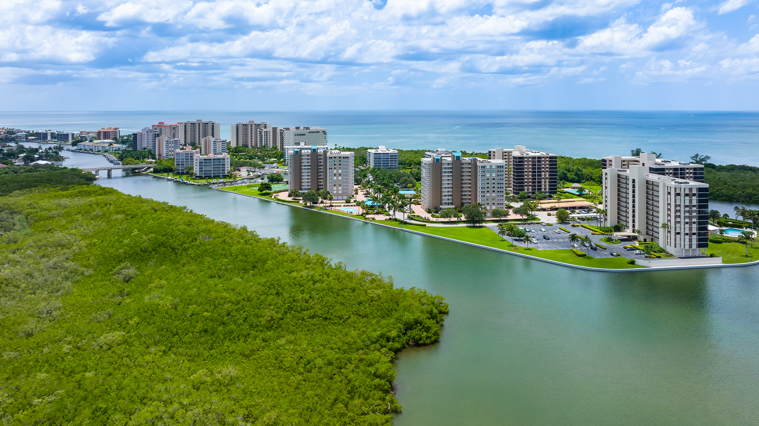 Vanderbilt Beach Wiggins Pass Naples Aerial Stock Photography