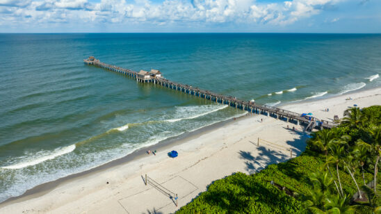 Naples Pier Aerial Stock Photography