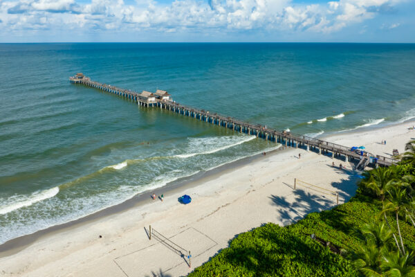 Naples Pier Aerial Stock Photography