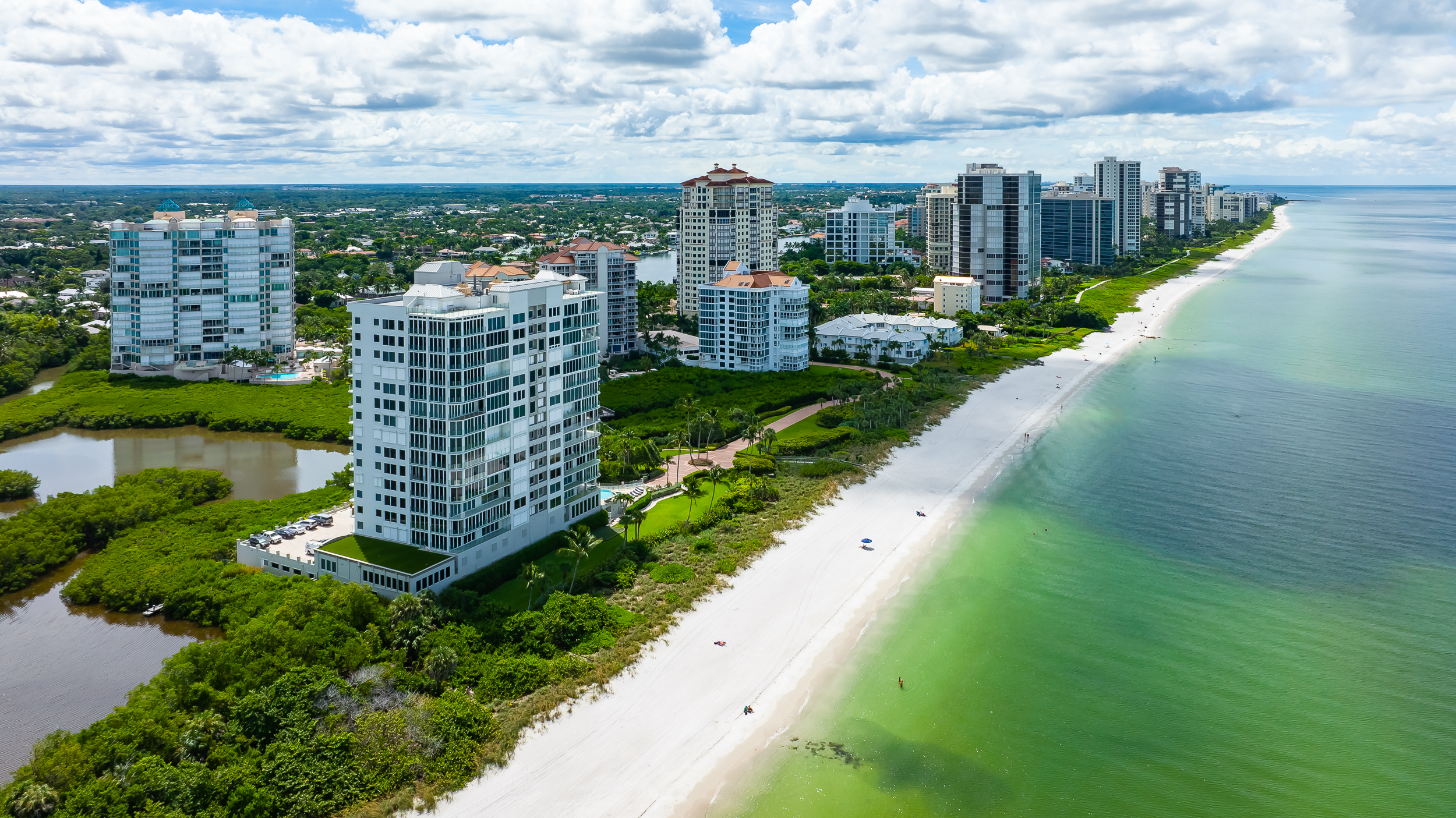 Seagate Clam Pass Park Shore Naples Aerial Stock Photography-2