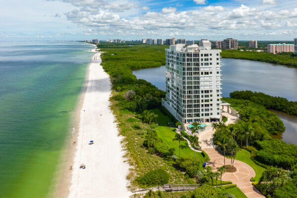 Seagate Clam Pass Park Shore Naples Aerial Stock Photography-3