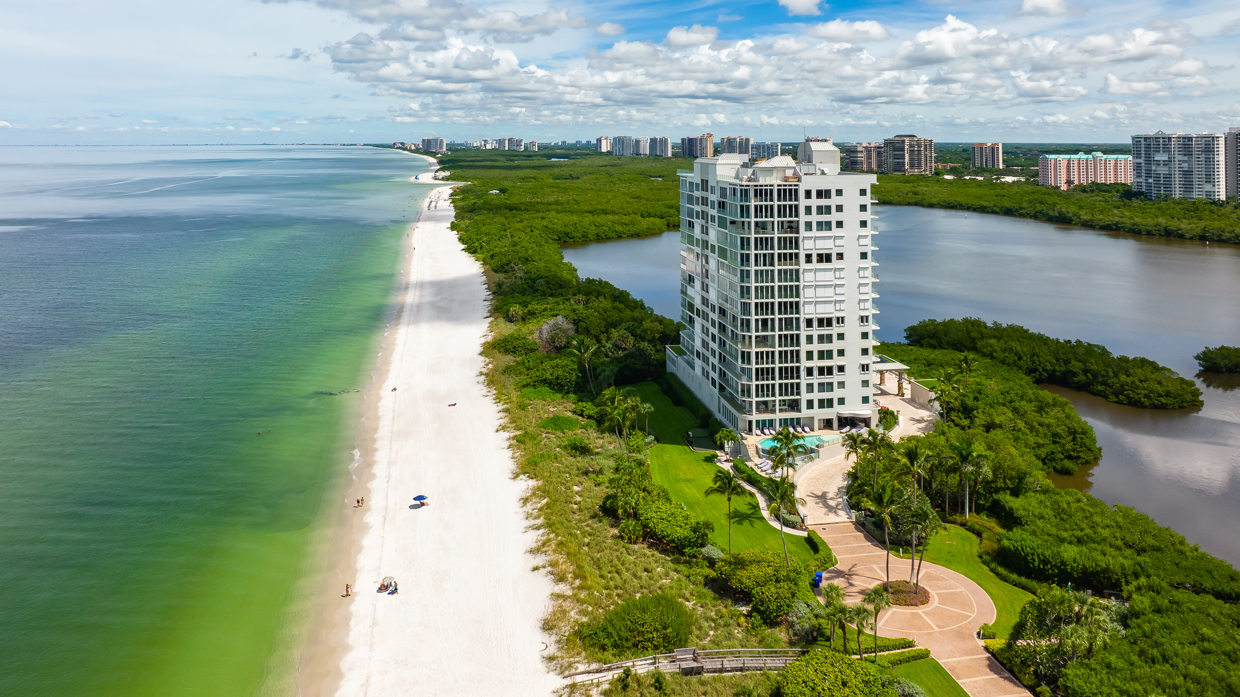 Seagate Clam Pass Park Shore Naples Aerial Stock Photography-3