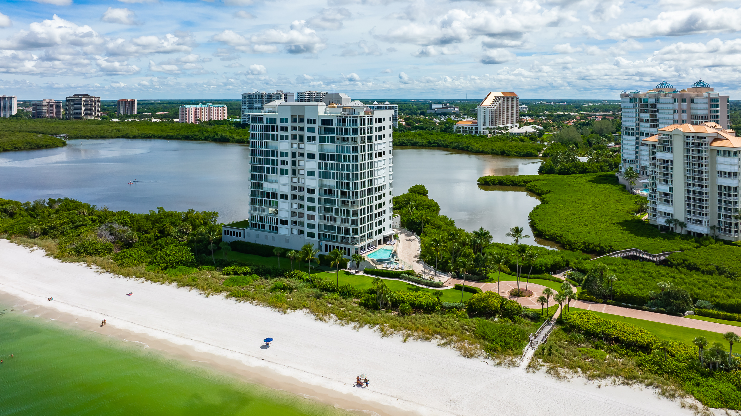 Seagate Clam Pass Park Shore Naples Aerial Stock Photography-4