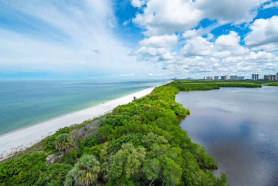 Seagate Clam Pass Park Shore Naples Aerial Stock Photography-5