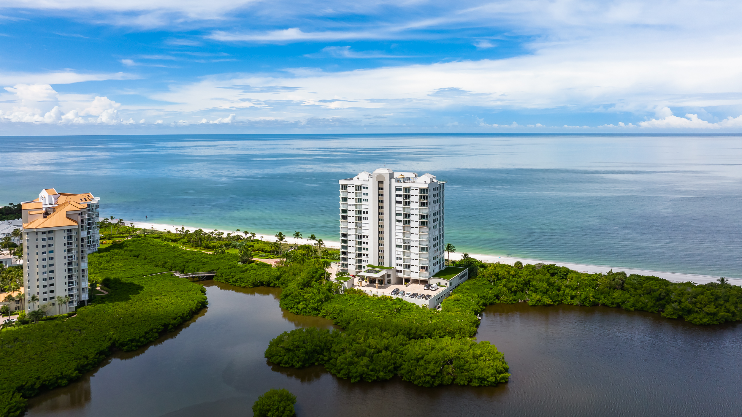 Seagate Clam Pass Park Shore Naples Aerial Stock Photography