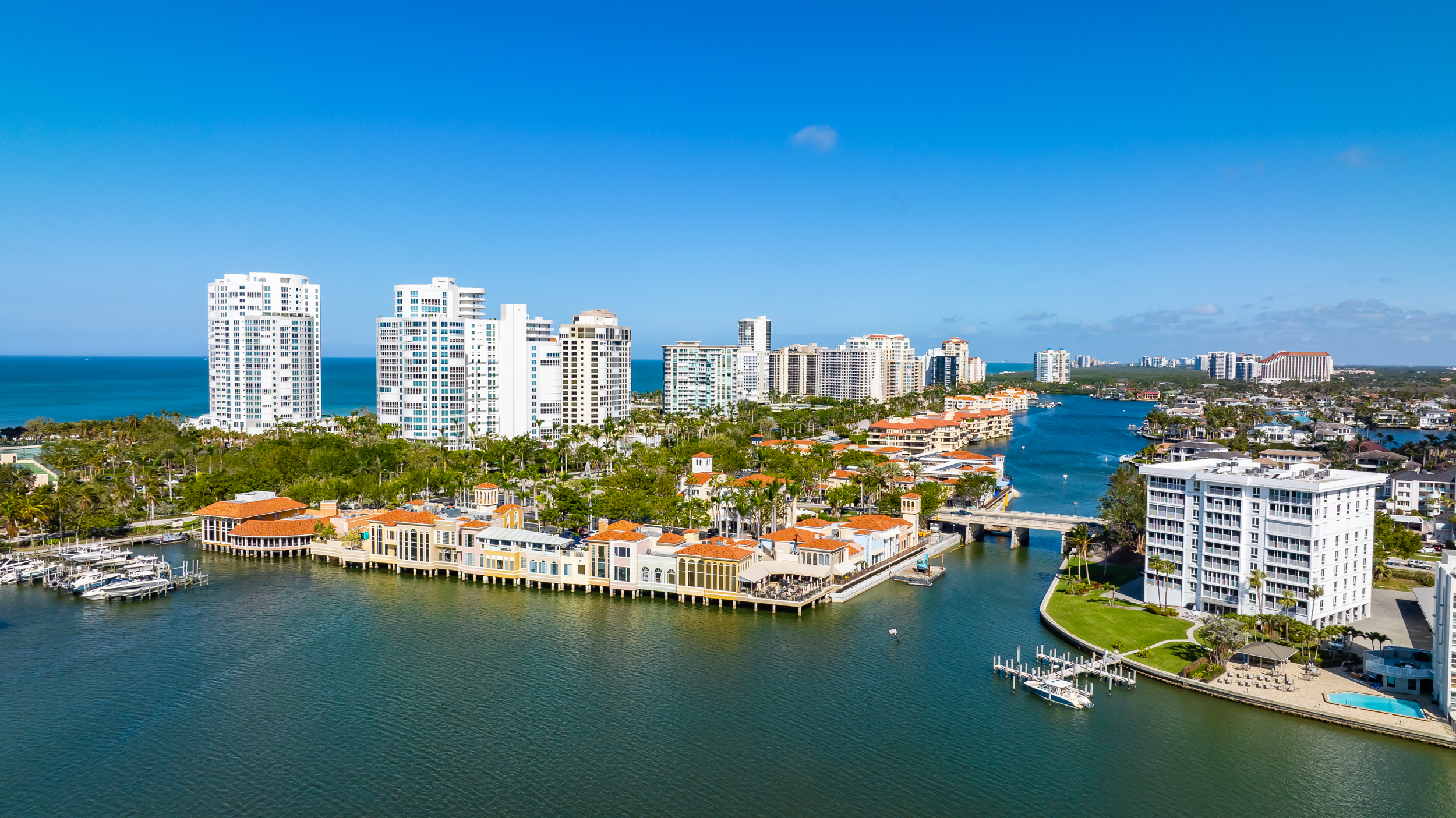 Park Shore Venetian Bay Naples Aerial Stock Photography