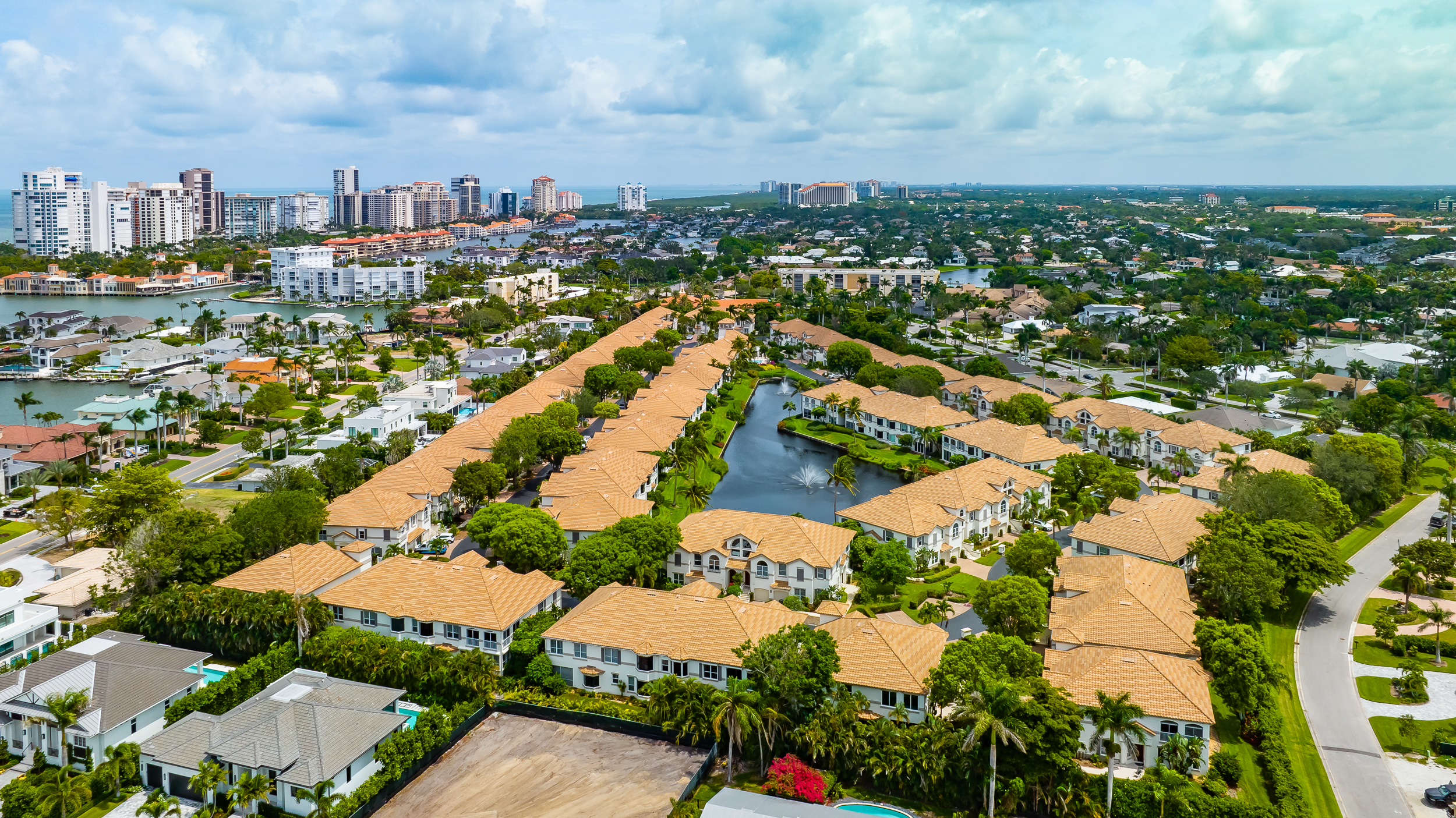 Colonade Park Shore Naples Aerial Stock Photography