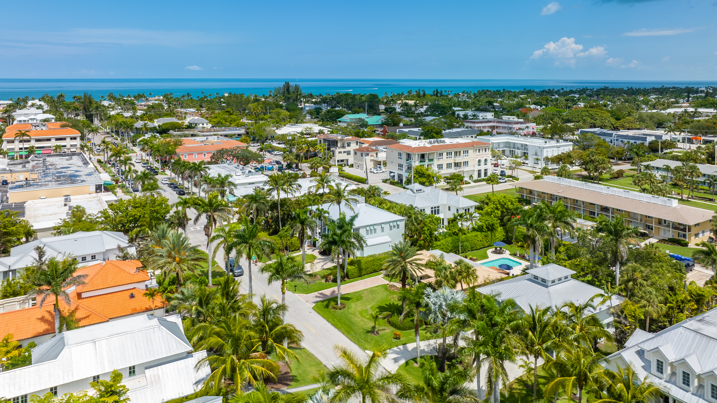 Third St South Naples Aerial Stock Photography