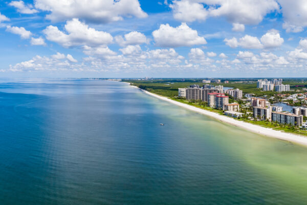 Naples Vanderbilt Beach Panoramic Aerial Stock Photography