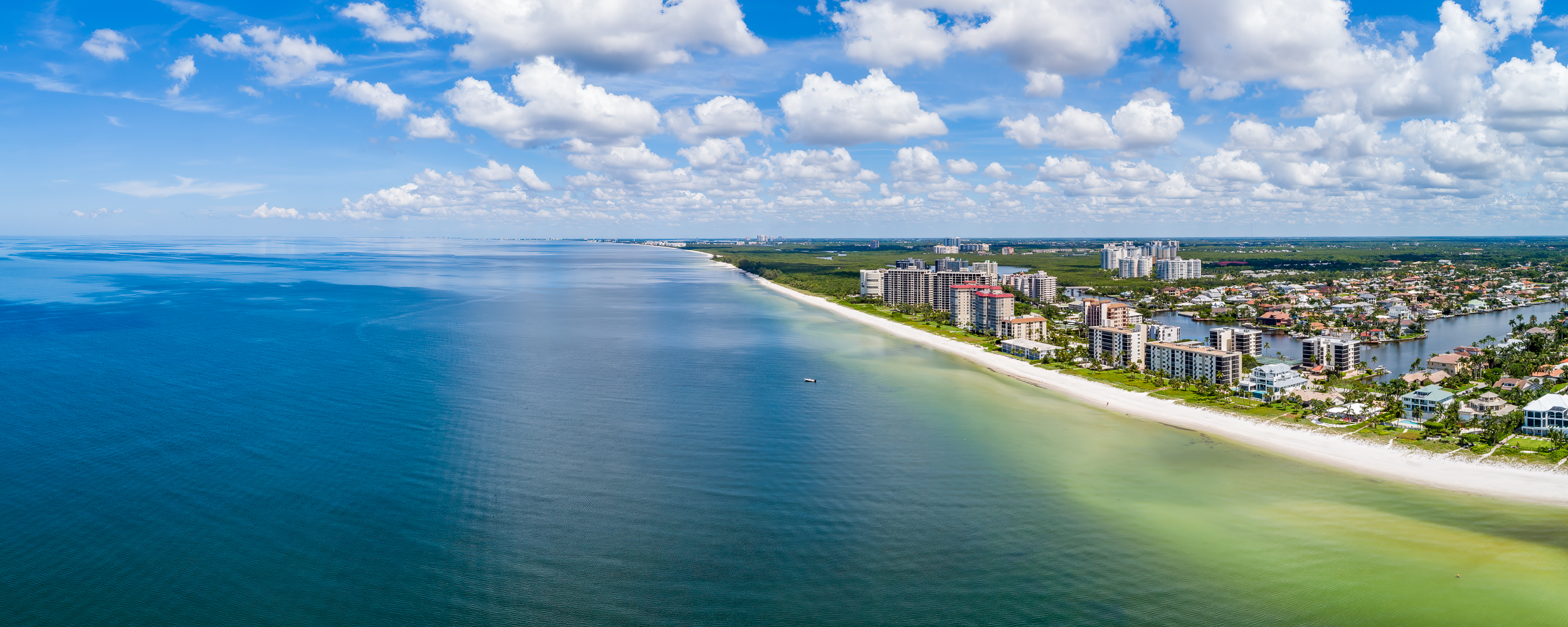 Naples Vanderbilt Beach Panoramic Aerial Stock Photography