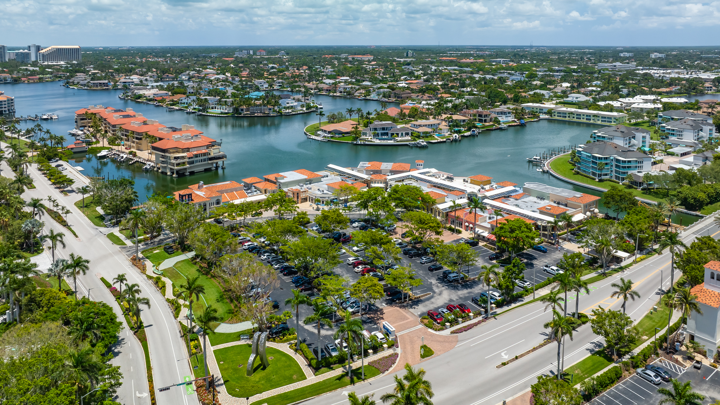 Venetian Village Park Shore Naples Aerial Stock Photography