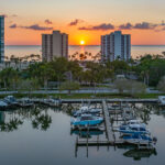 Park Shore Naples Sunset Aerial Stock Photography