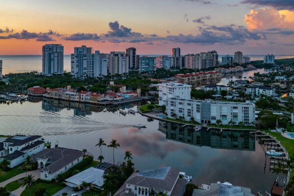 Park Shore Naples Sunset Aerial Stock Photography-2