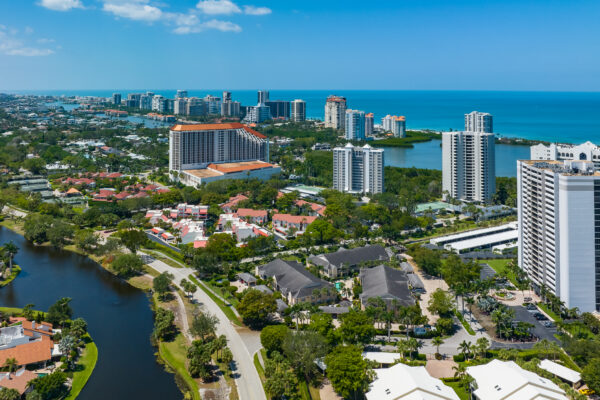 Pelican Bay Park Shore Naples Aerial Stock Photography 10