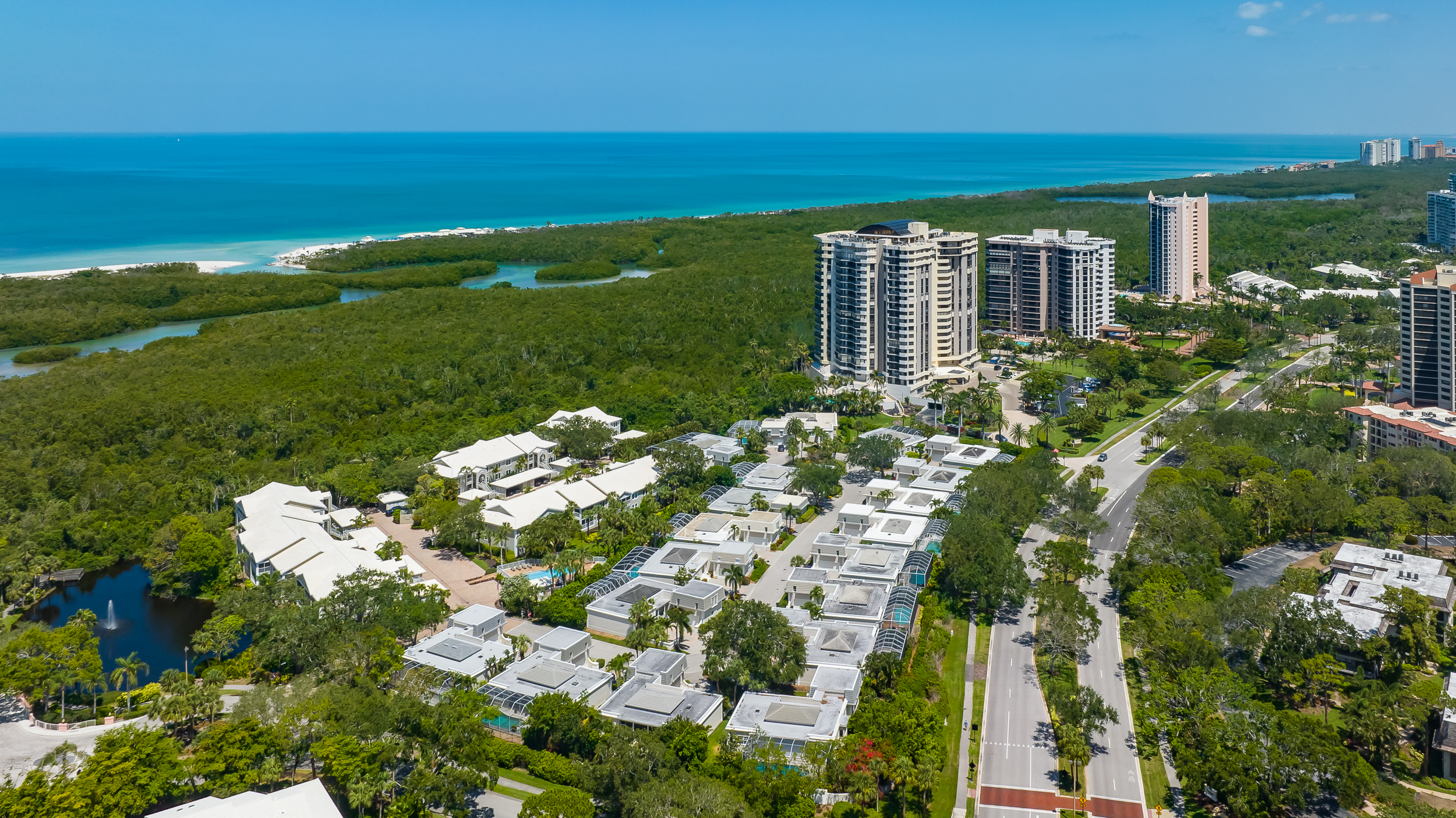 Pelican Bay Park Shore Naples Aerial Stock Photography-11