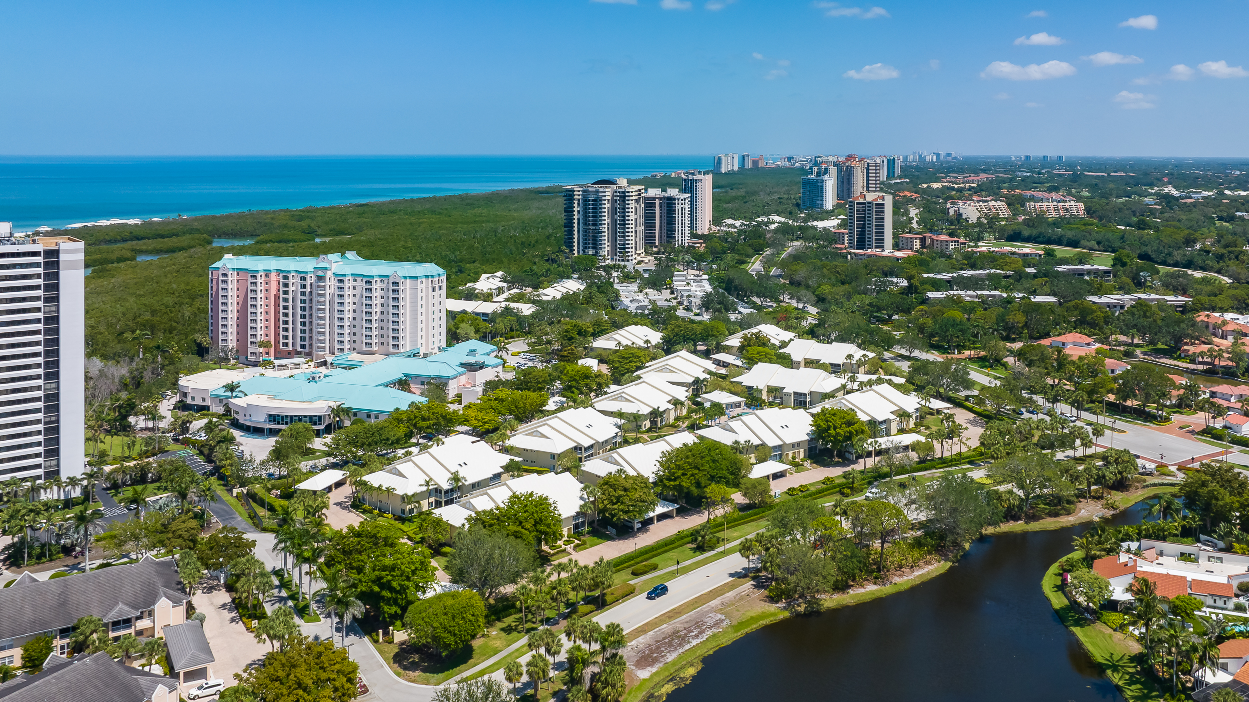 Pelican Bay Park Shore Naples Aerial Stock Photography-5