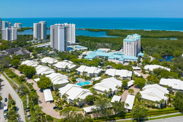 Pelican Bay Park Shore Naples Aerial Stock Photography