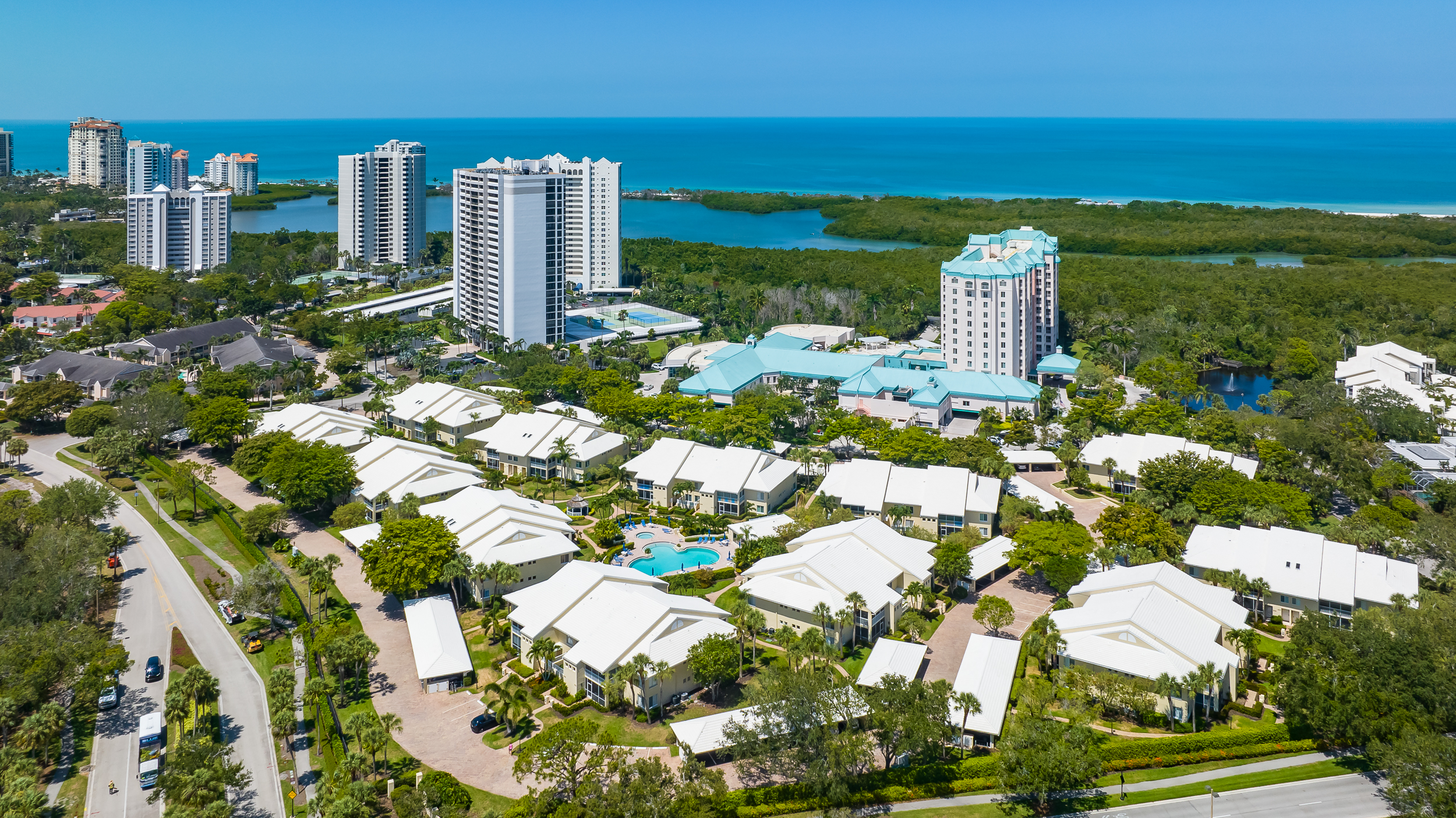 Pelican Bay Park Shore Naples Aerial Stock Photography