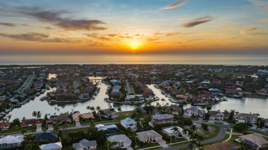 Marco Island Sunset Aerial Stock Photography