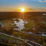 Calusa Pines Golf Sunset Naples Aerial Stock Photography