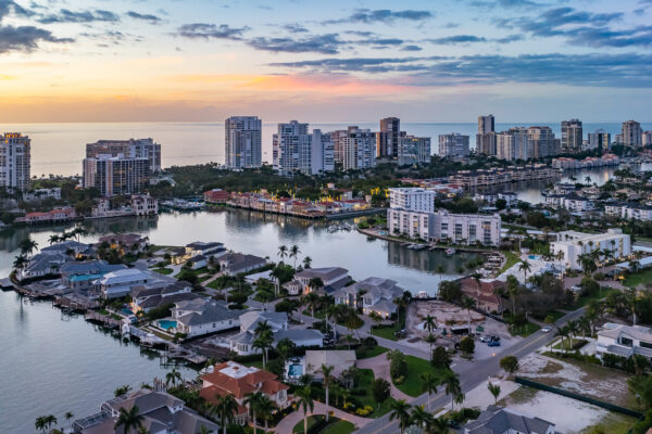 Park Shore Area Twlight Naples Aerial Stock Photography-2
