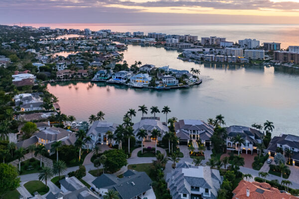 Park Shore Area Twlight Naples Aerial Stock Photography-3