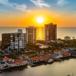 Park Shore Sunset Naples Aerial Stock Photography