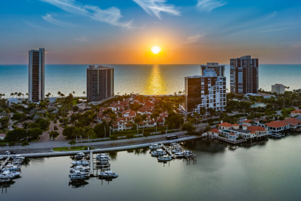Park Shore Sunset Naples Aerial Stock Photography-2