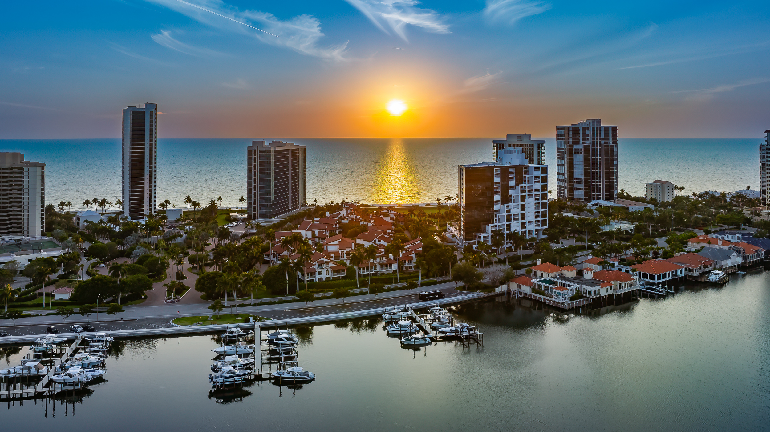 Park Shore Sunset Naples Aerial Stock Photography-2