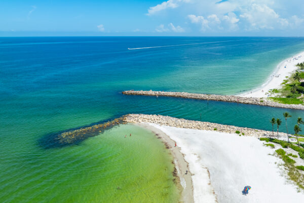 Doctors Pass Moorings Beach Naples Aerial Stock Photography-2