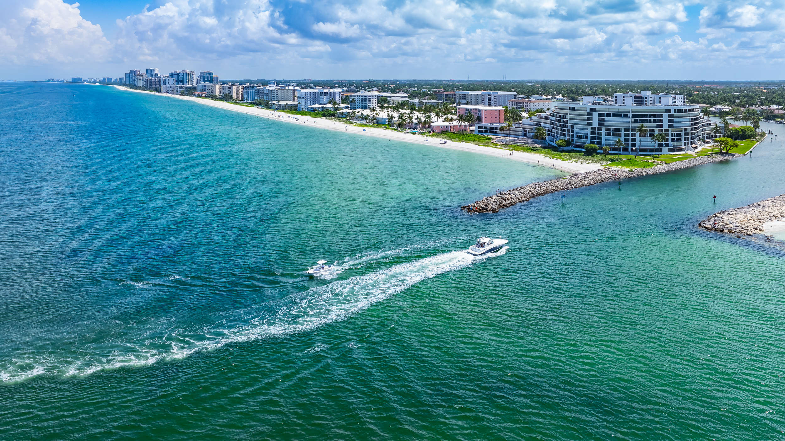 Doctors Pass Moorings Beach Naples Aerial Stock Photography