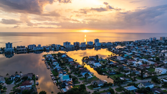 Vanderbilt Beach Sunset Naples Aerial Stock Photography-2