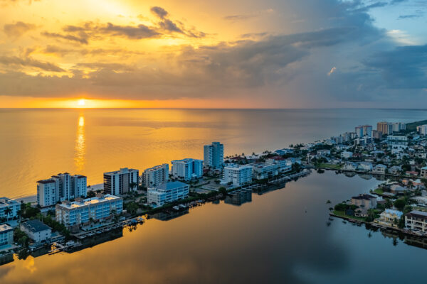 Vanderbilt Beach Sunset Naples Aerial Stock Photography