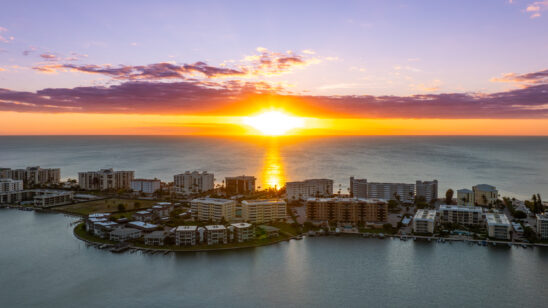 Park Shore Sunset Naples Aerial Stock Photography