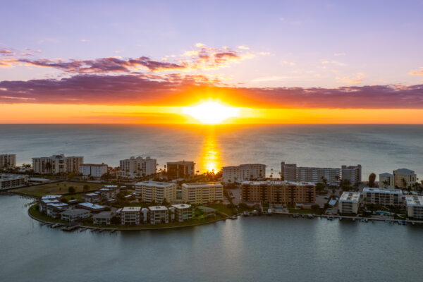 Park Shore Sunset Naples Aerial Stock Photography