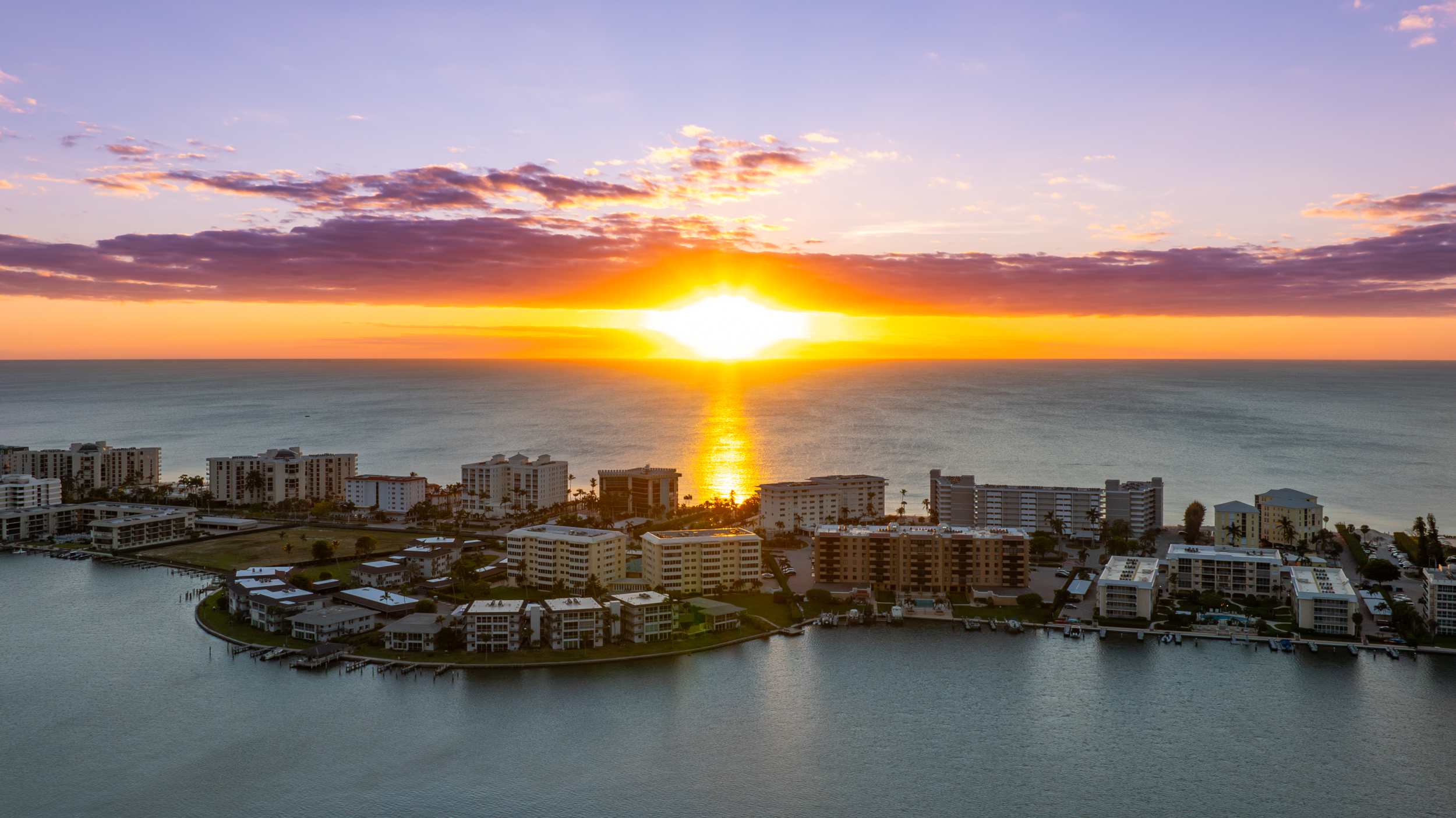 Park Shore Sunset Naples Aerial Stock Photography