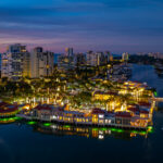 Park Shore Venetian Bay Night Naples Aerial Stock Photography-2