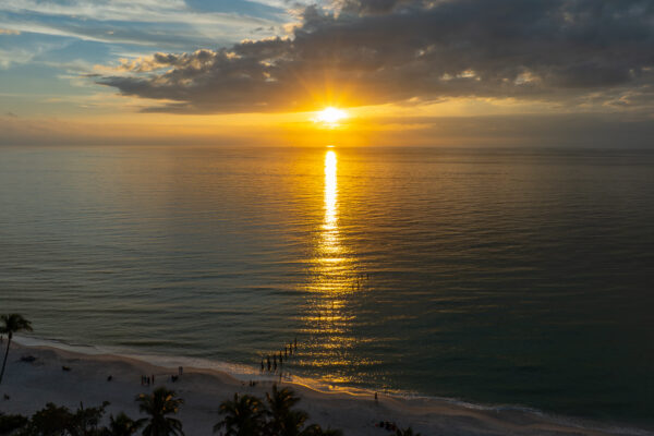 Naples Sunset Aerial Stock Photography