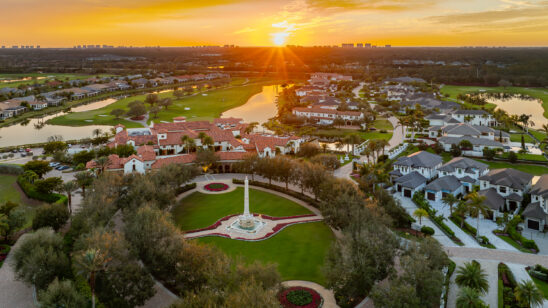 Talis Park Twilight Naples Aerial Stock Photography_-5