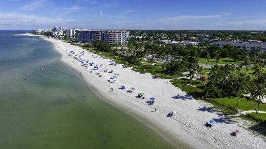 Lowdermilk Park Beach Naples Aerial Stock Photography-4