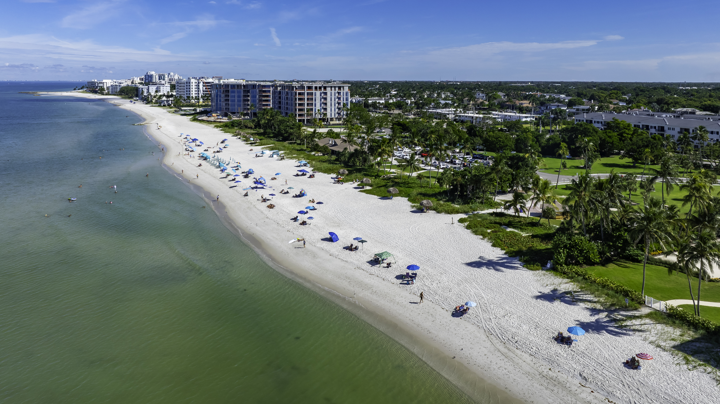 Lowdermilk Park Beach Naples Aerial Stock Photography-4