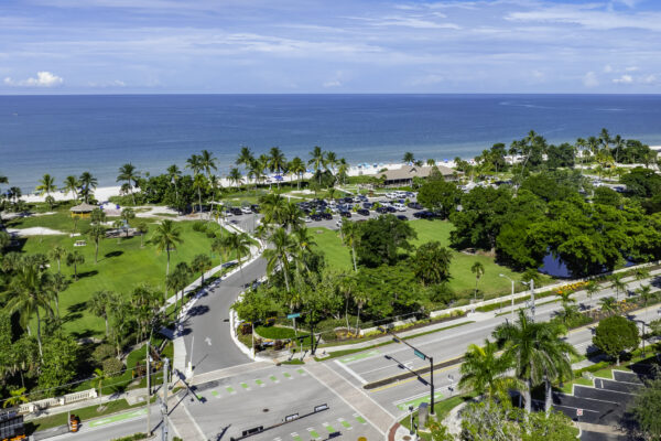 Lowdermilk Park Beach Naples Aerial Stock Photography
